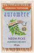 Auromere Ayurvedic Neem Toothpicks - Vegan, Natural, Non GMO, Birchwood (100 Count) (1 Pack)