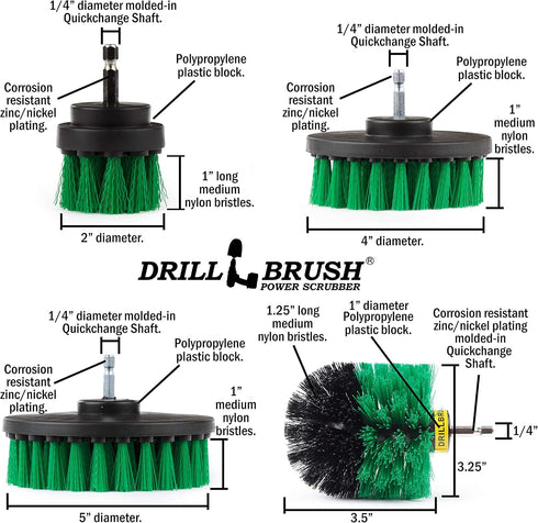 Kitchen - Drill Brush - Cleaning Supplies - Scrub Pads - Kitchen Accessories - Household Cleaner - Scouring Pad Kit