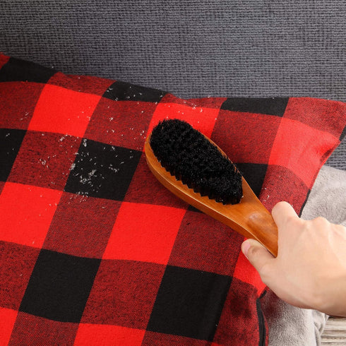Patelai 2 Pieces 3 in 1 Lint Cloth Brush, Double Sided Garment Brush, Beech Wood Handle, Random Color