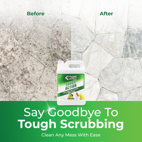 Hygea Natural Tough Action Tile & Grout Cleaner - Deep Cleans Dirt & Scum, Conditions & Enhances Stone Color