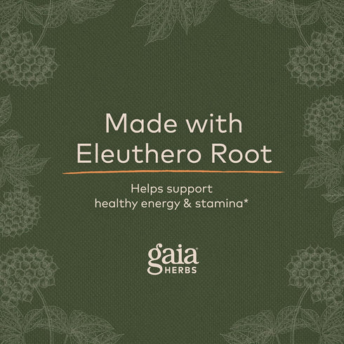 Gaia Herbs Eleuthero Root Adaptogen Herbal Supplement, 60 Vegan Liquid Phyto-Capsules for Energy & Stamina Support