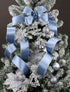 Dusty Blue Velvet Wired Ribbon, 2.5" x 10 Yards, Blue Christmas Wired Ribbon for Wreaths, Crafts, Gift Wrapping