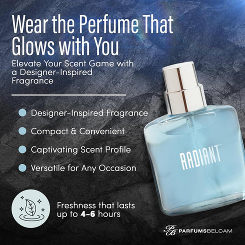 PB ParfumsBelcam Radiant Eau de Toilette Spray, Our Version of a Designer, 1.7 Fl Oz