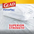 Glad Trash Bags, ForceFlex Tall Kitchen Drawstring Garbage Bags, White, 13 Gallon, 90 Count (Package May Vary)
