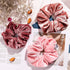 Whaline Blush Theme Hair Scrunchies - Large Velvet Hair Bands, Pink Soft Elastic Hair Ties, Hair Accessories for Girls,