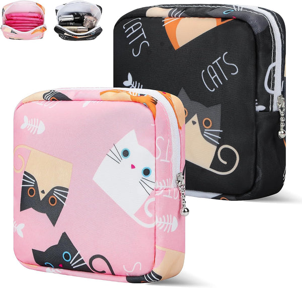 Likesing Period Bag Pouch, Canvas Sanitary Napkin Storage Bag for Girls Womens,