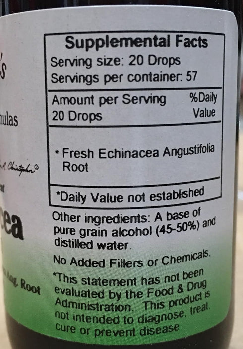 Dr. Christopher's Echinacea Angustifolia Root Alcohol Extract, 2 oz