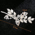 Waydress 4 Pcs Rhinestone Hair Clip, Decorative Leaf Crystal Barrette Accessories for Women (Silver)
