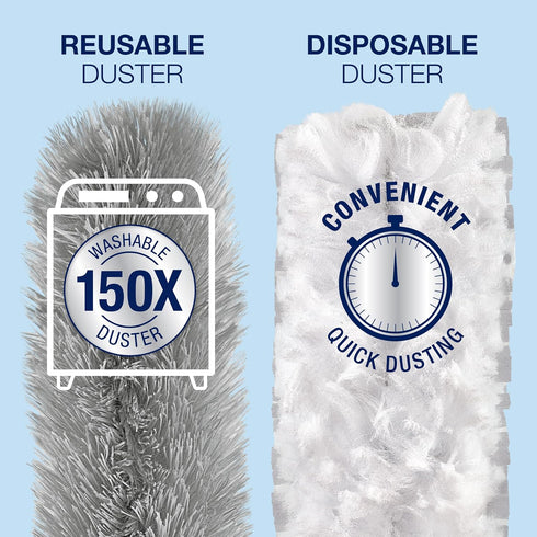 Bona High Performance Dusting System - 1 Compact Handle, 5 Disposable Dusters, & 1 Reusable Duster for Dust & Pet Hair