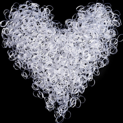Hicarer Pack of 2000 Mini Rubber Bands, Soft Hair Elastics for Children Hair, Dreadlocks, Wedding Styles (Clear)