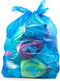 Heavy Duty Trash Bags, 30-33 Gallon Value Pack, 100 Bags w/Ties, Blue Recycling Bags for 30 Gal, 33 Gal, 35 Gal