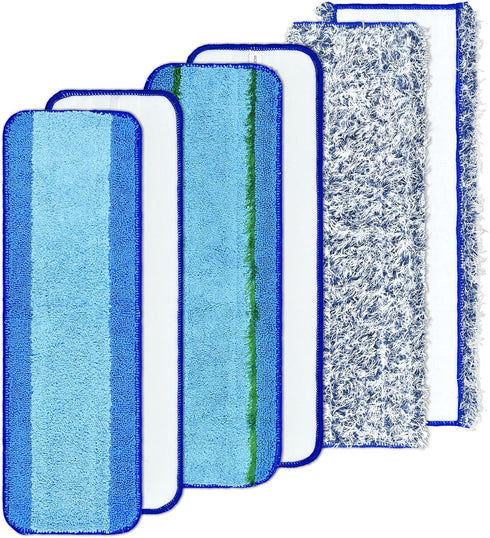 6 Pack Microfiber Cleaning Replacement Pad for Bona Mop, Washable Reusable for Hardwood Floor, 2 Deep Cleaning + 2