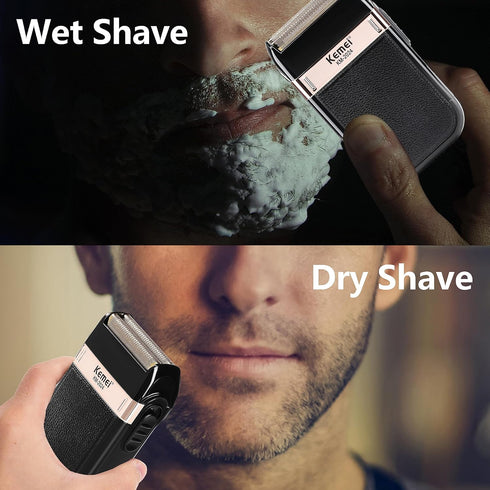 KEMEI Waterproof Foil Shaver for Men, Cordless Electric Rechargeable Razor, Washable Grooming Trimmer Razor