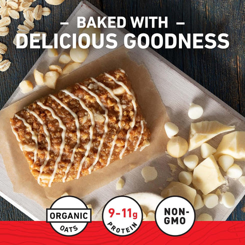 Clif Bar - White Chocolate Macadamia Nut Flavor - 9g Protein, Non-GMO, Plant Based Energy Bars - 15 Pack