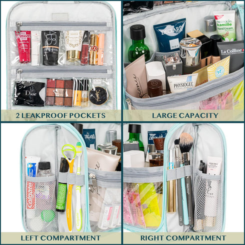 PAVILIA Large Hanging Toiletry Bag - Water Resistant Makeup Organizer for Women and Men
