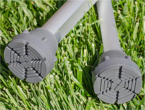 GRAY Crutch Tips & Cane Tip - Pair of 2, 3/4" 7/8” Inch, Heavy Duty Rubber Non-Slip Grey