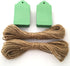 LWR CRAFTS 100 Hang Tags Scalloped Top Rectangle with Jute Twines - 2 3/4" x 1 9/16", Green