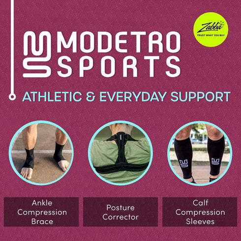 Modetro Ankle Compression Socks, 1 Pair, Dotted Black for Ankle Support & Foot Discomfort Relief