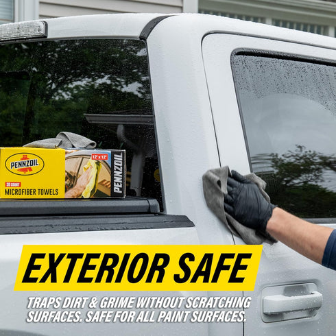 Pennzoil Microfiber Towels, 30-Pack of 12x12 Inch Cloths for Superior Cleaning and Detailing for Cars and Home