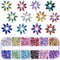 TecUnite 1200 Pieces 12 Colors Shiny Nail Rhinestones Flat Back Nail Gems Decorations with Box
