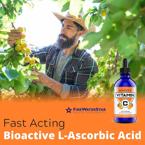 FWS Liquid Vitamin C Drops - Bioactive Vitamin C Liquid Supplement for Adults and Kids, Organic, Non-GMO