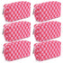 Checkered Makeup Bag, Preppy Bulk Pink Cosmetic Pouch, Personalize Travel Toiletry Organizer for Women