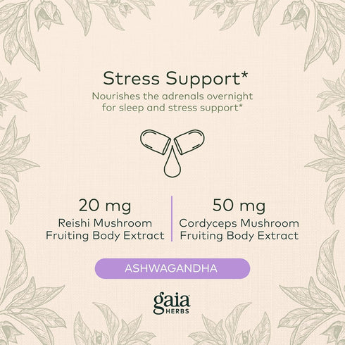 Gaia Herbs Nightly Restore Adrenal Health - Herbal Supplement with Ashwagandha, 60 Vegan Liquid Phyto-Capsules