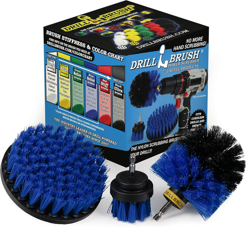 Kayak Cleaning Supplies Drill Brush Kit for Hull, Deck, Fiberglass, Carpet, and Seats
