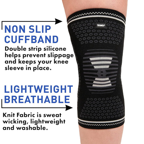 TKWC Knee Brace Compression Sleeve for Men Women, Extra Large Knee Support for Running, Weightlifting, Arthritis Relief