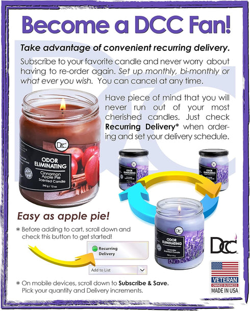 Pack 95% 80 12 Baby Powder Two Odor Eliminating Highly Fragranced Candle - Eliminates of Pet, Smoke, Food, and Other