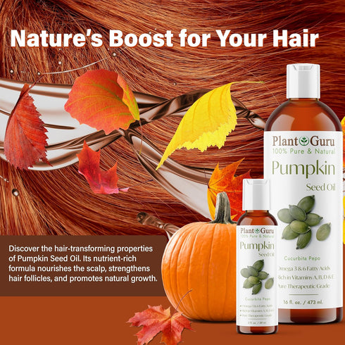 Pumpkin Seed Oil, 16 oz Virgin, Unrefined Cold Pressed 100% Pure Natural Moisturizer for Skin, Face, Body, Hair