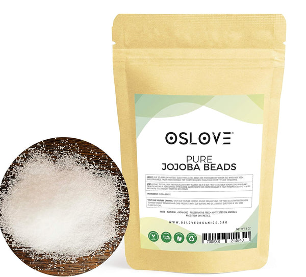Pure Jojoba Beads- 20/40 Mesh Size | Cleanses and Exfoliates Skin | Use in Soaps, Cleansers & Scrubs- 4oz