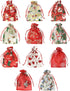24PCS Christmas Organza Gift Bags - 4X6 with Drawstring, 11 Mix Pattern Small Goodie Candy Party Favor Xmas Bags