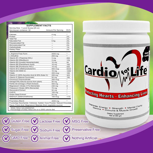 CardioForLife Powder with AstraGin - 16 oz., Grape Flavor