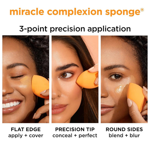 Real Techniques Iconic Blend + Set Makeup Sponge Duo - 2 Count for Liquid, Cream, & Powder