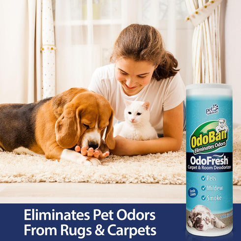 OdoBan OdoFresh Carpet and Room Deodorizer Powder, Fresh Linen Scent, 2 Pounds for Home Smells and Odors