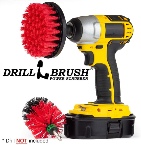 Outdoor Cleaning Supplies - Stiff Bristle Outdoor Power Scrubber - Concrete and Brick Stain Remover - Concrete Pools