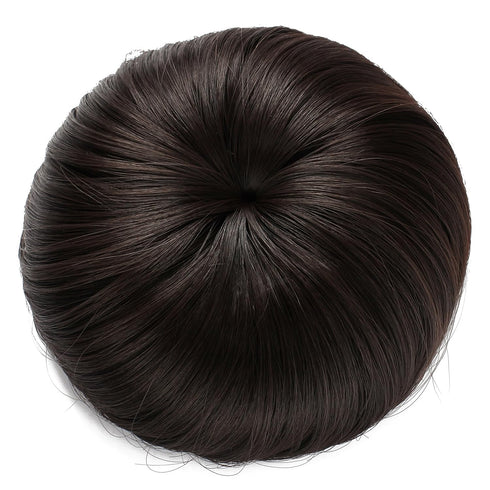 Onedor Synthetic Fiber Hair Extension Chignon Donut Bun Wig Hairpiece, 4# - Dark Brown