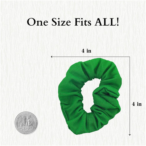 Set of 2 Solid Scrunchies in Green