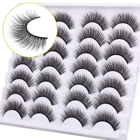 Newcally Lashes, 14 Pairs Pack of False Eyelashes, Natural Wispy Light Volume Faux Mink