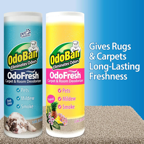 OdoBan OdoFresh Carpet and Room Deodorizer Powder, Fresh Linen Scent, 2 Pounds for Home Smells and Odors