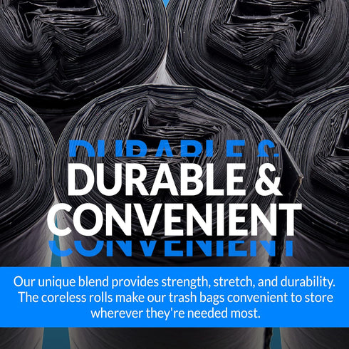 Reli SuperValue Trash Bags | 33 Gallon | 125 Count | Heavy Duty | Made in USA | Black Multi-Use Garbage Bags