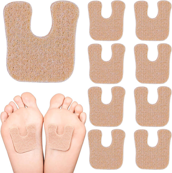 Suptizizkz 36 Pieces U Shaped Felt Pads Horseshoe Metatarsal Pads Callus Forefoot Foot