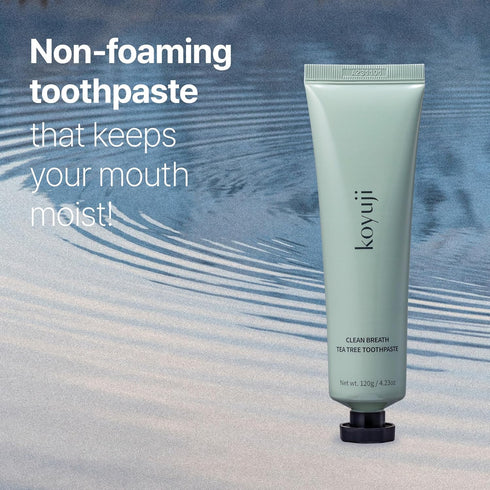 Clean Breath Tea Tree Toothpaste - Natural, Fluoride Free, Vegan, Gum Health for All Family