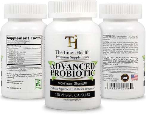 PROBIOTIC Supplement 5.75 Billion Organisms - Bacillus Subtilis, Bifidobacterium Longum, 120 Caps