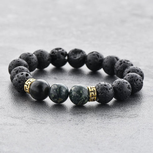 MYSTIQS 3-6 Lava Rock & Chakra Beaded Stone Bracelet Essential Oil Diffuser for Aromatherapy Small