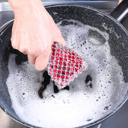 Cast Iron Scrubber, Chainmail Scrubber for Cast Iron Pan, Metal Sponge Cleaner for Skillet, Wok & Dutch Oven