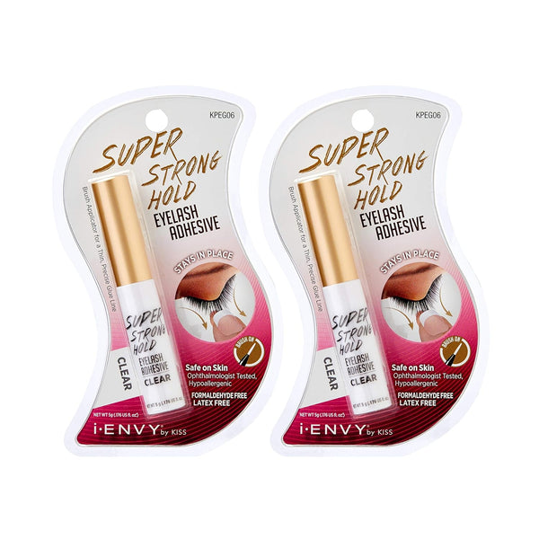 i•ENVY Super Strong Hold Eyelash Adhesive, Waterproof, 2 Pack - 48-Hour Long-Lasting Lash Glue