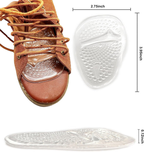 Metatarsal Pads for Women, Soft Gel Ball of Foot Cushions, Shoe Inserts for Foot Pain Relief (Clear-2 pairs)