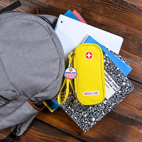 EpiPen Medical Carrying Case, Insulated Travel Medication Organizer Bag for 2 EpiPens, Asthma Inhaler, Allergy
